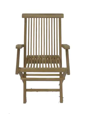  Product image 2 of the product “Folding Chair with Armrest, 89 cm Height | Teak Wood, Natural Finish ”